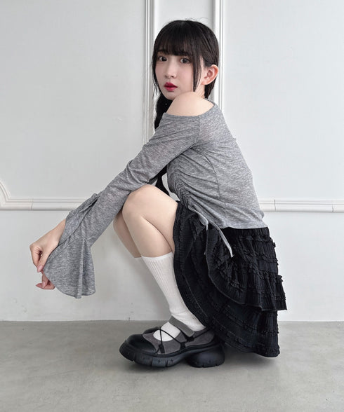 【6色展開】カラーリブハイソックス | LO6256010 | ホワイト