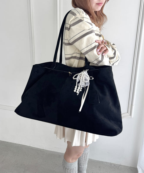 フェイクスウェードBIGトートバッグ | LO1256012 | ブラック