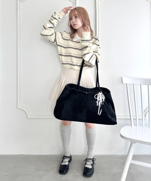 フェイクスウェードBIGトートバッグ | LO1256012 | ブラック