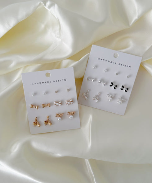 リボンモチーフ6ペアセットピアス | SW4251001 | ゴールド