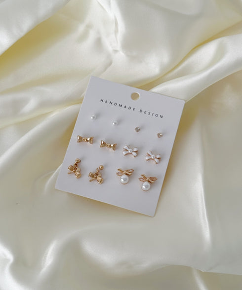 リボンモチーフ6ペアセットピアス | SW4251001 | ゴールド