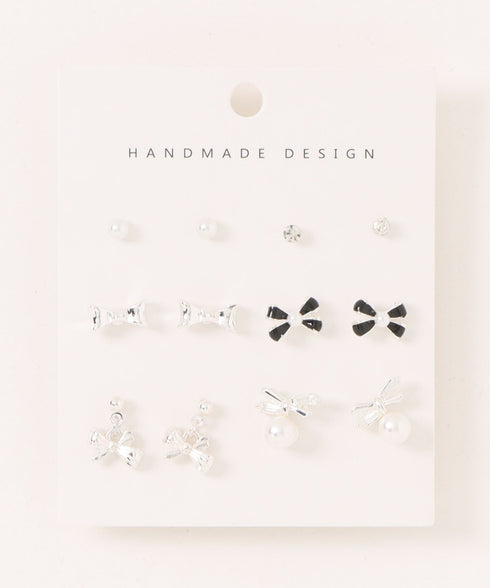 リボンモチーフ6ペアセットピアス | SW4251001 | シルバー