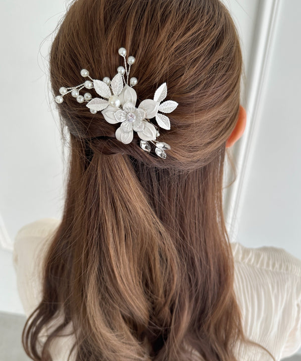 フラワーパールヘアクリップ | SW4251006 | ホワイト