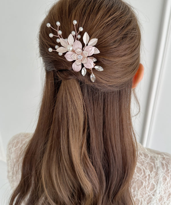 フラワーパールヘアクリップ | SW4251006 | ピンク