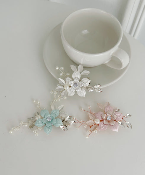 フラワーパールヘアクリップ | SW4251006 | ブルー