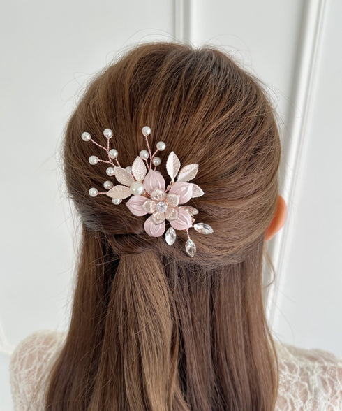フラワーパールヘアクリップ | SW4251006 | ピンク