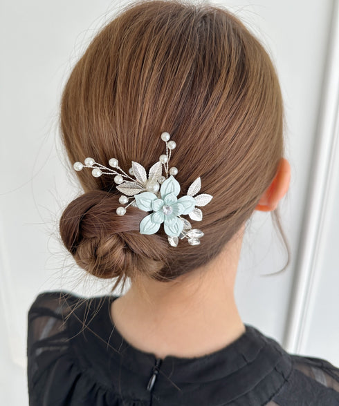 フラワーパールヘアクリップ | SW4251006 | ブルー