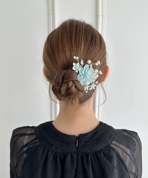 フラワーブーケヘアクリップ | SW4251007 | ブルー