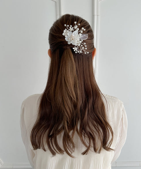 フラワーブーケヘアクリップ | SW4251007 | ホワイト