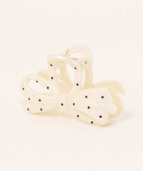 ドット柄リボンヘアクリップ | SW4251008 | ホワイト