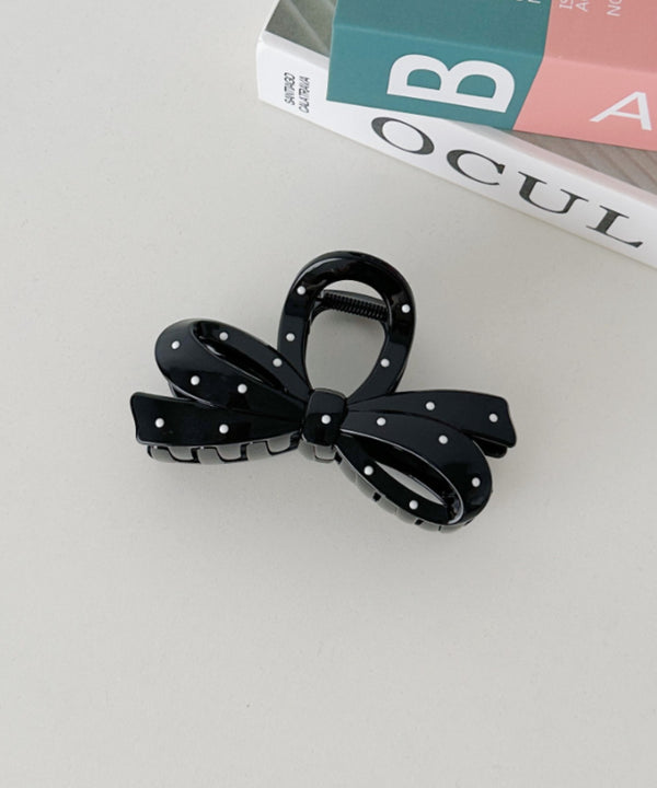 ドット柄リボンヘアクリップ | SW4251008 | ブラック