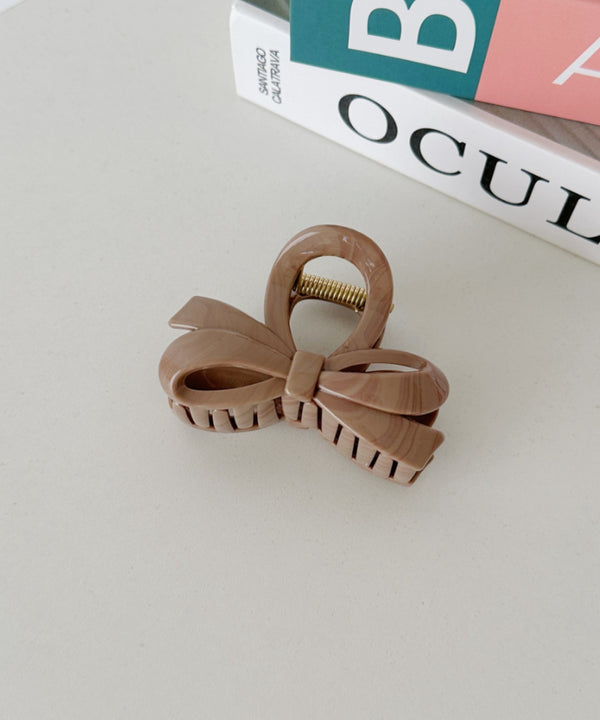 マーブルリボンヘアクリップ | SW4251009 | ブラウン