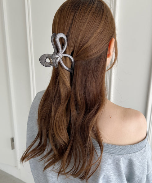 リボンモチーフヘアクリップ | SW4251011 | ブラック系その他