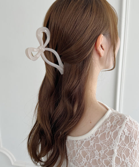 リボンモチーフヘアクリップ | SW4251011 | ホワイト