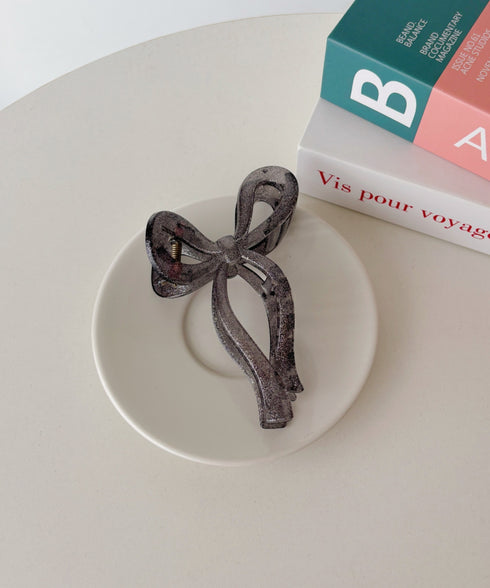 リボンモチーフヘアクリップ | SW4251011 | ブラック系その他