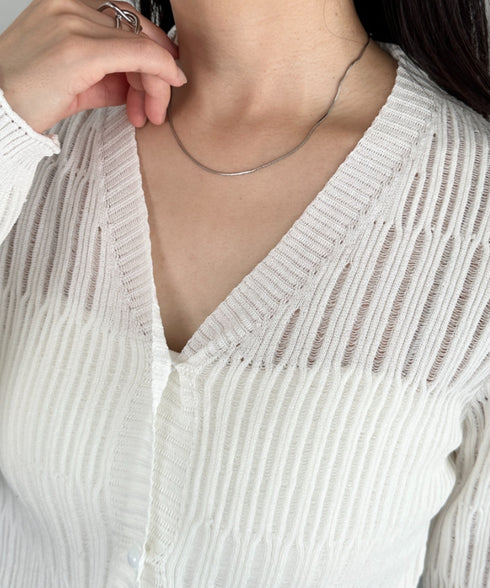 透かしランダムリブカーディガン | CL2253004 | ホワイト