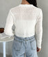 透かしランダムリブカーディガン | CL2253004 | ホワイト