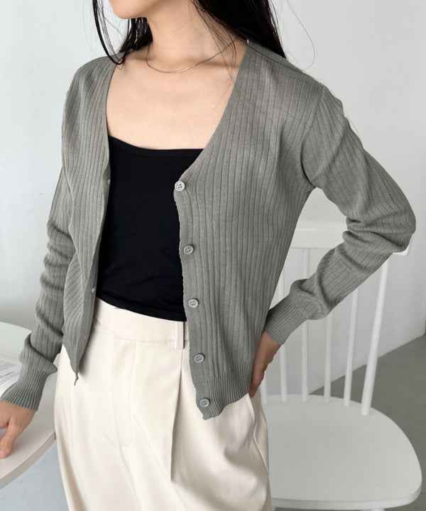 Vネックコンパクトカーディガン | CL2253005 | グレー