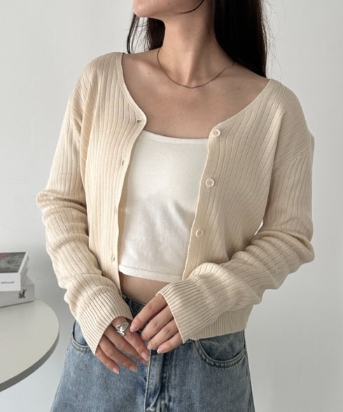 Vネックコンパクトカーディガン | CL2253005 | アイボリー