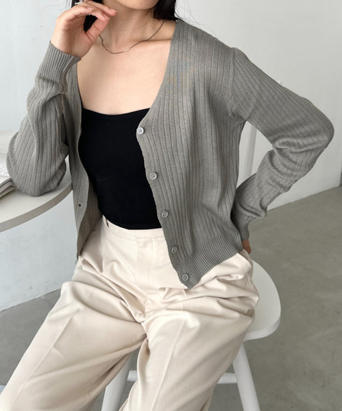 Vネックコンパクトカーディガン | CL2253005 | グレー