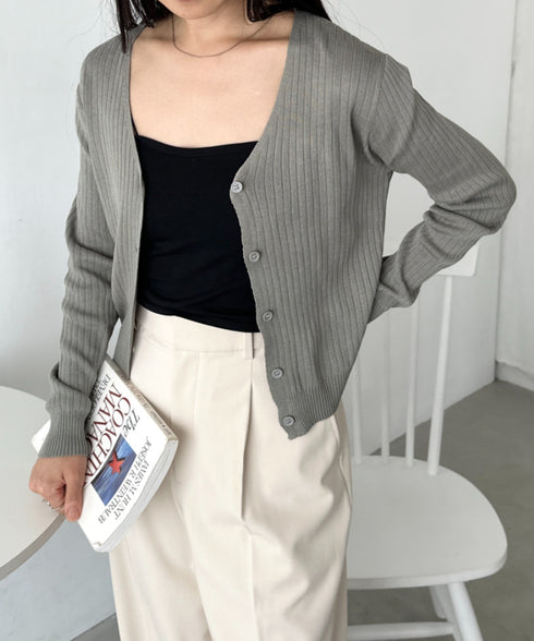 Vネックコンパクトカーディガン | CL2253005 | グレー