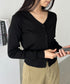 Vネックコンパクトカーディガン | CL2253005 | ブラック