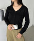 Vネックコンパクトカーディガン | CL2253005 | ブラック