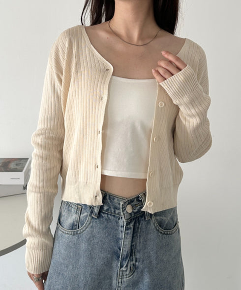 Vネックコンパクトカーディガン | CL2253005 | アイボリー