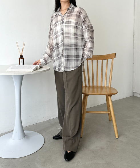 シアーチェックシャツ | CL2253006 | ホワイト