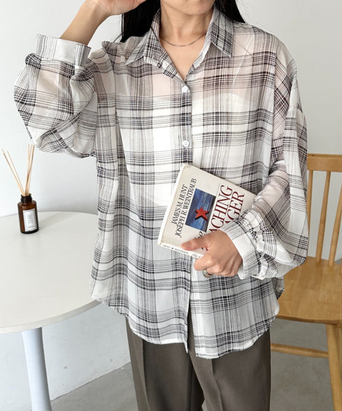 シアーチェックシャツ | CL2253006 | ホワイト