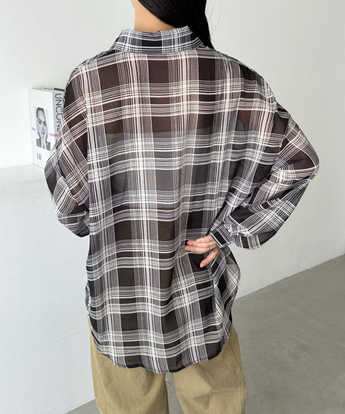 シアーチェックシャツ | CL2253006 | ブラック