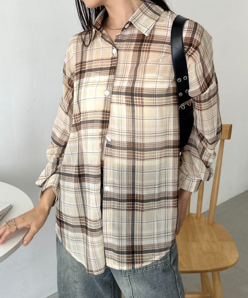 シアーチェックシャツ | CL2253006 | ベージュ