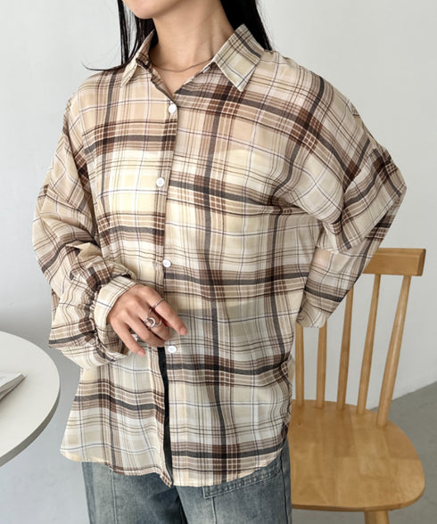 シアーチェックシャツ | CL2253006 | ベージュ
