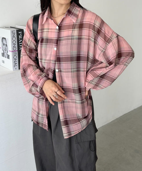 シアーチェックシャツ | CL2253006 | ピンク