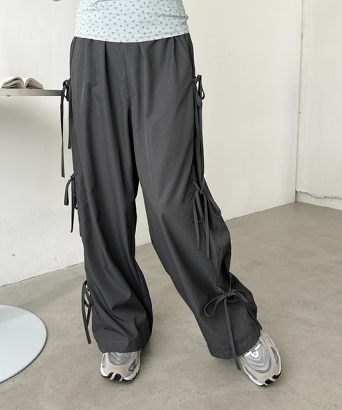 サイドリボンナイロンカーゴパンツ | CL2253007 | グレー