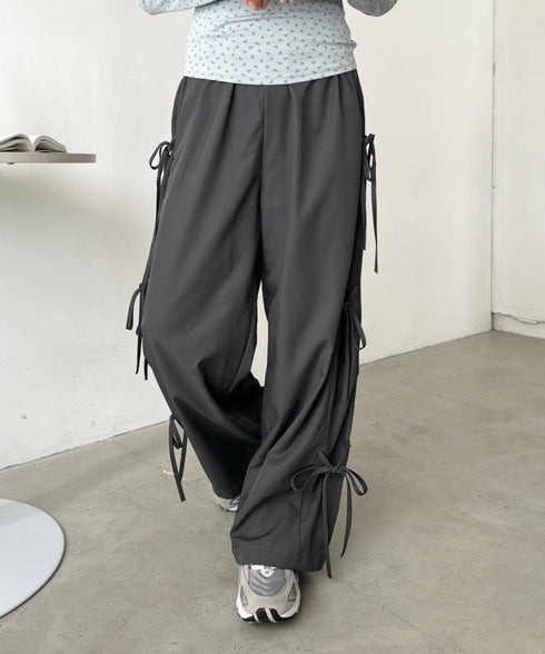 サイドリボンナイロンカーゴパンツ | CL2253007 | グレー