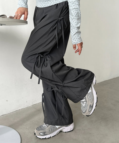 サイドリボンナイロンカーゴパンツ | CL2253007 | グレー