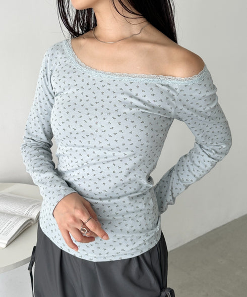 レースデザインオフショルアソートトップス | CL2253008 | ライトブルー