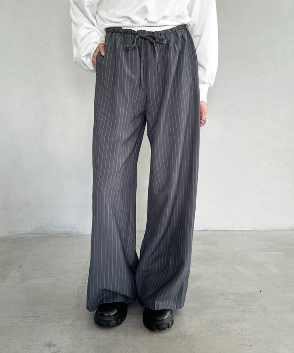 ダブルウエストピンストライプワイドパンツ | BA2253002 | グレー