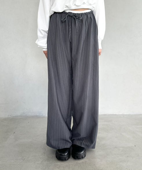 ダブルウエストピンストライプワイドパンツ | BA2253002 | グレー