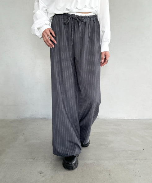 ダブルウエストピンストライプワイドパンツ | BA2253002 | グレー