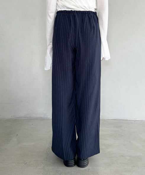 ダブルウエストピンストライプワイドパンツ | BA2253002 | ネイビー