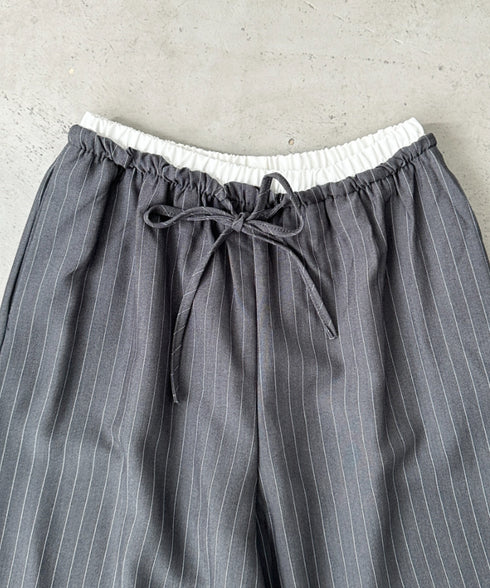 ダブルウエストピンストライプワイドパンツ | BA2253002 | グレー