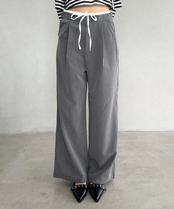 ダブルウエストスラックスワイドパンツ | BA2253003 | グレー