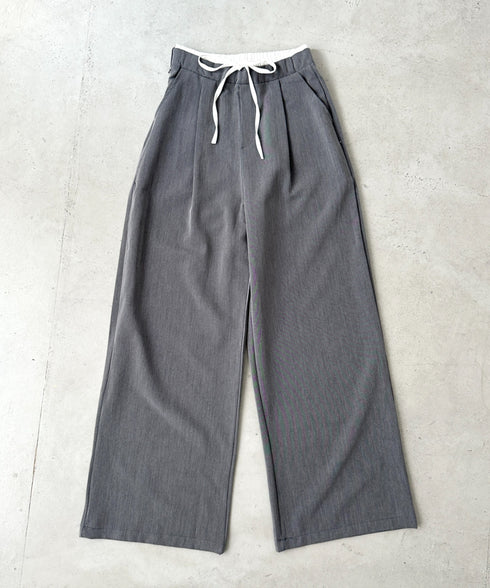 ダブルウエストスラックスワイドパンツ | BA2253003 | グレー