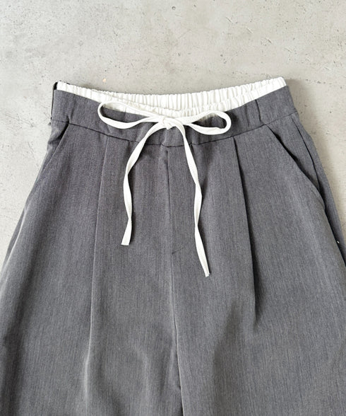 ダブルウエストスラックスワイドパンツ | BA2253003 | グレー