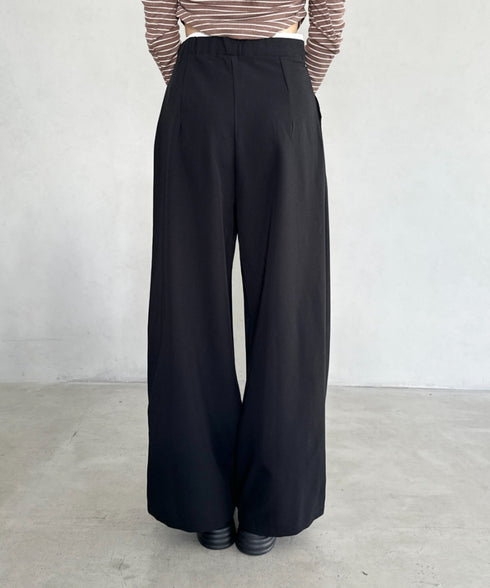 ダブルウエストスラックスワイドパンツ | BA2253003 | ブラック