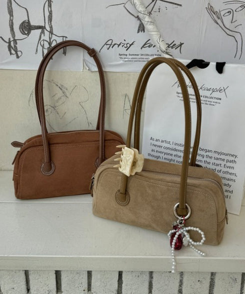 スウェードスクエアボストンバッグ | SL1256039 | ブラウン