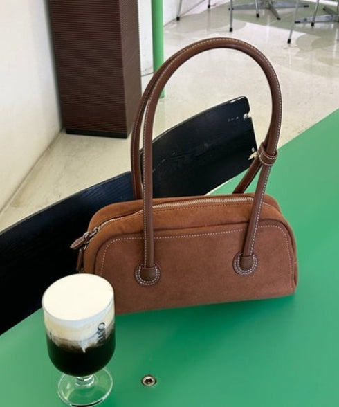 スウェードスクエアボストンバッグ | SL1256039 | ブラウン