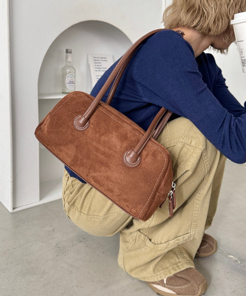 スウェードスクエアボストンバッグ | SL1256039 | ブラウン